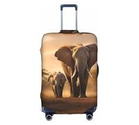 Old Elephant And Young - Funda elástica para equipaje, lavable, extensible, antiarañazos, color blanco, mediano, blanco, medium