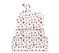 Old English Co - 6 hojas de papel de regalo para esposa, marido, aniversario, corazón, papel de regalo de San Valentín para novio y novia, diseño de corazón rojo, reciclable y fabricado en el Reino