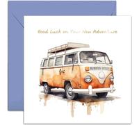 Old English Co. - Tarjeta de buena suerte en la nueva aventura para él o ella, divertida tarjeta de despedida para compañero de trabajo, tarjeta de buena suerte para nieto, hijo, sobrino, interior en