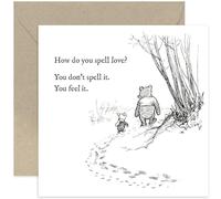Old English Co. - Tarjeta de cumpleaños de Winnie The Pooh para amiga, cita de amistad de Winnie The Pooh y Piglet para hermana, prima, mejor amiga, tarjeta de aniversario, interior en blanco con