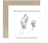Old English Co. Tarjeta de cumpleaños de Winnie The Pooh para amigo, cita favorita de Winnie The Pooh y Piglet para hermana, prima, mejor amiga, tarjeta de condolencias pensando en ti | Interior en