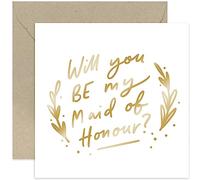 Old English Co. - Tarjeta de propuesta de dama de honor con texto en inglés "Will You Be My Maid of Honour", tarjeta de propuesta de dama de honor de novia para mejores amigos, tarjeta especial de