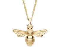 Old English Jewellers Collar con colgante de abejorro de oro amarillo de 9 quilates sobre plata + cadena de 45,7 cm