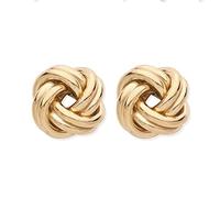 Old English Jewellers Pendientes de tuerca de oro amarillo de 9 quilates con nudo celta sobre plata. Pendientes de plata de ley con recubrimiento de oro para mujer. Pendientes de nudo para mujer.