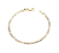 Old English Jewellers Pulsera de oro amarillo de 9 quilates sobre plata de 16,5 cm para bebé, niño o niña