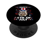 Old English Sheepdog Dog Patriotic American 4th of July PopSockets PopGrip Adhesivo