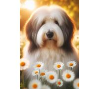 Old English Sheepdog face Notebook - Large 6 x 9 inches - 127 Pages