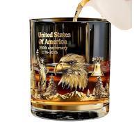Old Fashioned Glass, Clear Commemorative 250th Theme Tumbler, 300ml Whiskey Tumbler, For Home Bar Pub Party Celebration Collection