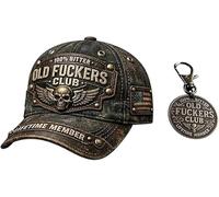 Old Fuckers Club - Gorra de béisbol vintage, 100% membresía de por vida, paquete de monedas conmemorativas, gorra neutra ajustable, B, Talla única