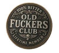 Old Fuckers Club - Moneda de miembro de por vida, divertida moneda de desafío para hombres, mejores amigos y viejos regalos de broma