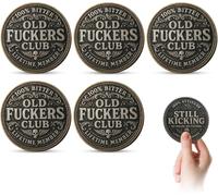 Old Fuckers Club - Moneda de miembro de por vida, divertida moneda de desafío para hombres, mejores amigos y viejos regalos de broma