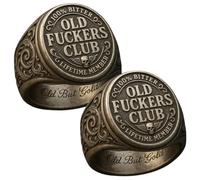 Old Fuckers Club Ring, Vintage Stainless Steel Personalized Ring, Funny Unique Accessory for Men & Women (2)
