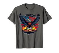 Old Glory Grill Master Camiseta, Hombre, Asfalto, XL