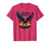 Old Glory Grill Master Camiseta, Hombre, Rojo Jaspeado, 3XL