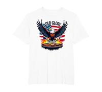 Old Glory Grill Master Camiseta, Hombre Tallas Grandes, Blanco, 4X Alto