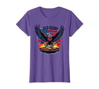 Old Glory Grill Master Camiseta, Mujer, Morado Jaspeado, XL