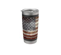 Old Glory Grungy estilo bandera de EE. UU Vaso térmico de acero inoxidable de doble pared