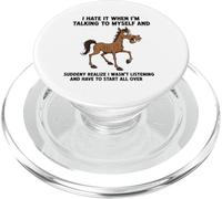 Old Horse Lo Odio Cuando me Hablo a mí Mismo Sarcástico PopSockets PopGrip para MagSafe