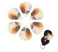 Old House and Trees - Juego de 6 púas de celuloide de diferentes grosores con soporte para púas de guitarra, púas de guitarra personalizadas para guitarra acústica, guitarra eléctrica, bajo, ukelele