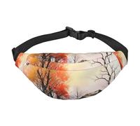 Old House and Trees - Riñonera ajustable y grande, riñonera de viaje, unisex, Black, Talla única, Mochila informal