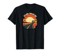 Old Iron Timeless Ride Classic Car Sunset Road Camiseta