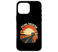 Old Iron Timeless Ride Classic Car Sunset Road Carcasa para iPhone 16 Pro Max