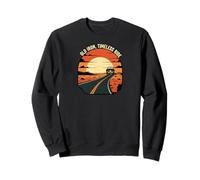 Old Iron Timeless Ride Classic Car Sunset Road Sudadera
