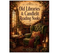 Old Libraries & Candlelit Reading Nooks: An Adult Coloring Book - Dark Academia Dreams, Volume 1 | 75 Designs