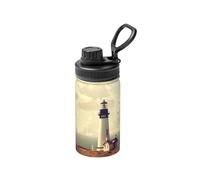 Old Lighthouse Print - Botella de agua de acero inoxidable de doble pared aislada de 355 ml para bebidas frías y calientes