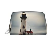 Old Lighthouse-Standard-Scale-2_00x - Bolsa organizadora de artículos de tocador de cuero, bolsa de maquillaje para mujer, Silver, Talla única, Neceser