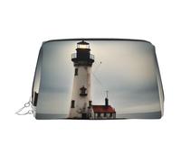 Old Lighthouse-Standard-Scale-2_00x Estuche de belleza portátil impreso, bolsa de viaje compacta con ranuras interiores organizadas para uso diario, Silver, One Size