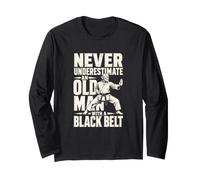 Old Man Black Belt Karate Artes Marciales Manga Larga
