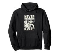 Old Man Black Belt Karate Artes Marciales Sudadera con Capucha