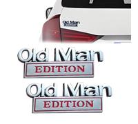 Old Man Edition - 3D Emblem Sticker Badge, Funny Decals for Car, Truck, SUV, Motorcycle，Waterproof Rustproof Metal Sticker Badge (A4-2PCS)