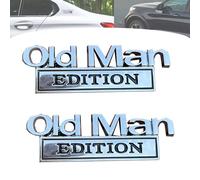 Old Man Edition Car Emblem, 2Pcs Old Man Edition Car Stickers Emblem Metal Badge Bumper Decals, for Cars Truck SUV Side or Rear Tailgate Name Plate Sticker (A)