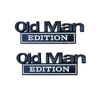 Old Man Edition Car Emblem, 2Pcs Old Man Edition Car Stickers Emblem Metal Badge Bumper Decals, for Cars Truck SUV Side or Rear Tailgate Name Plate Sticker (B)