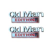 Old Man Edition Car Emblem, 2Pcs Old Man Edition Car Stickers Emblem Metal Badge Bumper Decals, for Cars Truck SUV Side or Rear Tailgate Name Plate Sticker (C)