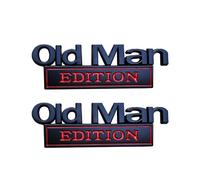 Old Man Edition Car Emblem, 2Pcs Old Man Edition Car Stickers Emblem Metal Badge Bumper Decals, for Cars Truck SUV Side or Rear Tailgate Name Plate Sticker (D)