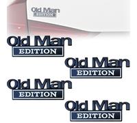 Old Man Edition Car Emblem, 3D Metal Badge Sticker for Side, Tailgate, Bumper, Funny Edition Nameplate Decal, for Trucks, SUV, Motorcycles (Style N)