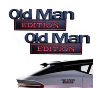Old Man Edition Car Emblem, 3D Metal Emblem Decal, 2Pcs Car Nameplate Sticker for Old Man, Funny Edition Nameplate Decoration Decal, Truck Emblems for Cars Side Rear Tailgate Bumper