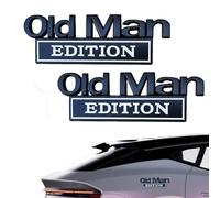 Old Man Edition Car Emblem, 3D Metal Emblem Decal, 2Pcs Car Nameplate Sticker for Old Man, Funny Edition Nameplate Decoration Decal, Truck Emblems for Cars Side Rear Tailgate Bumper