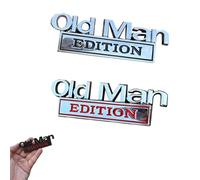 Old Man Edition Car Emblem - 3D Metal Nameplate Funny Decals, Weatherproof Humor Badge for Tailgate/Bumper/Hood, Fits Universal Fit All Vehicles (#9)