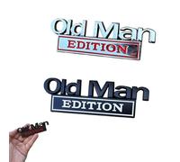 Old Man Edition Car Emblem - 3D Metal Nameplate Funny Decals, Weatherproof Humor Badge for Tailgate/Bumper/Hood, Fits Universal Fit All Vehicles (#7)