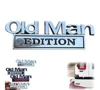 Old Man Edition Car Emblem, 3D Metal Sticker Badge, Fender Rear Tailgate Bumper Badge Nameplate Sticker Decal Funny Edition Nameplate Decal for Universal Car Truck SUV (Silver and Black,2)