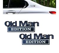 Old Man Edition Car Emblem, 3D Metal Sticker Badge, Funny Edition Nameplate Decal for Side Rear Tailgate Bumper, Waterproof Adhesive (2pcs A)