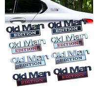Old Man Edition Car Emblem, 3D Metal Sticker Badge, Funny Edition Nameplate Decal for Side Rear Tailgate Bumper, Waterproof Adhesive (8pcs A)