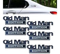 Old Man Edition Car Emblem, 3D Metal Sticker Badge, Funny Edition Nameplate Decal for Side Rear Tailgate Bumper, Waterproof Adhesive (6pcs A)