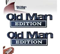 Old Man Edition Car Emblem, Funny Edition Nameplate Decal, 3D Metal Sticker Badge, for Car, Truck, SUV, Motorcycle, Badges, for Tailgate, Bumper, Hood, Side, Waterproof Adhesive (Black and White)