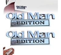 Old Man Edition Car Emblem, Funny Edition Nameplate Decal, 3D Metal Sticker Badge, for Car, Truck, SUV, Motorcycle, Badges, for Tailgate, Bumper, Hood, Side, Waterproof Adhesive (Silver and Black)