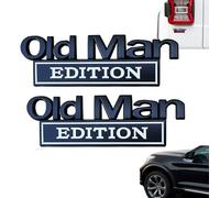 Old Man Edition Car Emblem,Old Man Edition - 3D Emblem Sticker Badge,Funny Edition Nameplate Decal for Side Rear Tailgate Bumper,for Car Truck SUV & Motorcycle (Black White,2PCS)